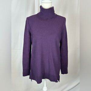 Calvin Klein Size Large Purple Turtleneck Sweater